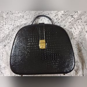 NWOT Black Faux Makeup Travel Case